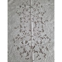 copy of Copriletto puro lino ricamato a mano intaglio e punto pieno in filo seta