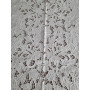 copy of Copriletto puro lino ricamato a mano intaglio e punto pieno in filo seta