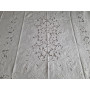 copy of Copriletto puro lino ricamato a mano intaglio e punto pieno in filo seta