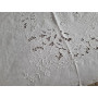 copy of Copriletto puro lino ricamato a mano intaglio e punto pieno in filo seta