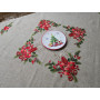 copy of Tovaglia ricamata in punto pieno e gigliuccio a mano su lino canapa 12 posti