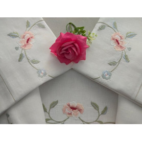 copy of Set completo lenzuola ricamate in puro cotone percalle altissima qualità