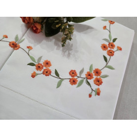 copy of Set completo lenzuola ricamate in puro cotone percalle altissima qualità