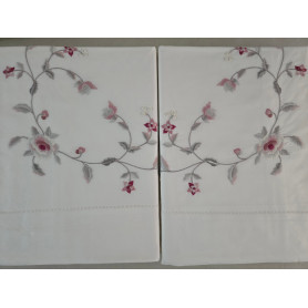 copy of Set completo lenzuola ricamate in puro cotone percalle altissima qualità