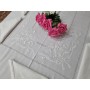 Tovaglia ricamata a mano in misto lino 12 posti 175x270 cm