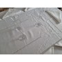 Tovaglia ricamata a mano in misto lino 12 posti 175x270 cm