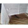 Tovaglia ricamata a mano in misto lino 12 posti 175x270 cm