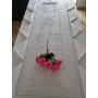 Tovaglia ricamata a mano in misto lino 12 posti 175x270 cm