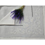 Tovaglia Gran misura ricamata a mano in misto lino 12 posti 175x315 cm