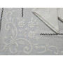 Tovaglia Gran misura ricamata a mano in misto lino 12 posti 175x315 cm