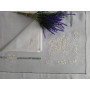Tovaglia ricamata a mano in misto lino 12 posti 170x270 cm