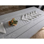 Elegante Tovaglia ricamata a mano in misto lino 12 posti gran misura 175x355 cm