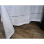 Elegante Tovaglia ricamata a mano in misto lino 12 posti gran misura 175x355 cm