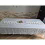 Elegante Tovaglia ricamata a mano in misto lino 12 posti gran misura 175x355 cm
