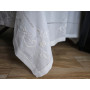 Elegante Tovaglia ricamata a mano in misto lino 12 posti gran misura 175x355 cm