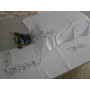 Set Lenzuola ricamate in puro cotone percalle Ricamo Punto pieno