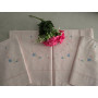 Lenzuola Bellavia puro cotone percalle ricamo Punto Pieno a mano Fondo Rosa