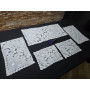 Spettacolare Set 5 centri intaglio puro lino Bellora ricamo a mano