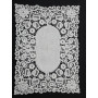 Tris centri puro lino con ricamo pizzo Cantù N1 centro 33x70cm N2 centri 24x33cm