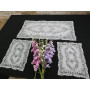 Museale set 3 centrini puro lino con ricamo a mano cantù N1 34x72cm + N2 24x33cm