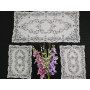 Museale set 3 centrini puro lino con ricamo a mano cantù N1 34x72cm + N2 24x33cm