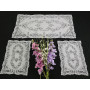 Museale set 3 centrini puro lino con ricamo a mano cantù N1 40x90cm + N2 30x44cm