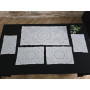 Museale set 5 centrini puro lino Bellora ricamo a mano intaglio e punto pieno