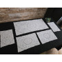 Museale set 5 centrini puro lino Bellora ricamo a mano intaglio e punto pieno