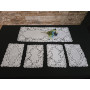 Set 5 centrini puro lino Bellora ricamo a mano Intaglio e punto pieno