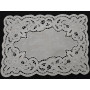 Set 5 centrini puro lino Bellora ricamo a mano Intaglio e punto pieno