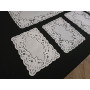 Set 5 centrini puro lino Bellora ricamo a mano Intaglio e punto pieno