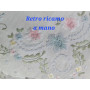Lenzuolo ricamato a mano in puro lino Bellora 235x265 cm fondo bianco ghiaccio