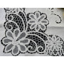 Tovaglietta da thè Pizzo cantù colore bianco 85x85 con 4 tovaglioli