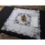 Tovaglietta da thè Pizzo cantù colore bianco 85x85 con 4 tovaglioli