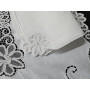 Tovaglietta da thè Pizzo cantù colore bianco 85x85 con 4 tovaglioli