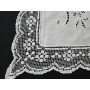 Centro Tavola ricamato a mano ricamo filet ed intaglio su puro lino 80x80 cm
