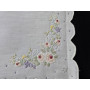 Centro Tavola ricamato a mano ricamo punto vapore roselin su misto lino 90x90 cm