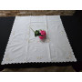 Centro Tavola ricamato a mano ricamo punto vapore roselin su misto lino 90x90 cm