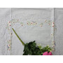 Centro Tavola ricamato a mano ricamo punto vapore roselin su misto lino 90x90 cm