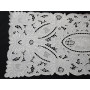 Runner in puro lino con ricamo Intaglio Richelieu a mano 35x82 cm