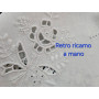 Runner in puro lino con ricamo Gigliuccio e Intaglio a mano 37x85 cm