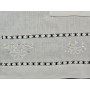 Eleganti Asciugamani ricamati a mano 1+1 puro lino Bellora ricamo Punto Pieno e Gigliuccio