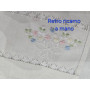 Eleganti Asciugamani ricamati a mano 1+1 puro lino Bellora ricamo Punto Pieno e Gigliuccio