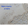 Tovaglietta da thè in puro lino con ricamo Pizzo cantù e Punto Pieno a mano
