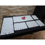 Elegante set 6 centrini puro lino Bellora ricamo a mano intaglio e punto pieno