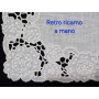 Elegante set 6 centrini puro lino Bellora ricamo a mano intaglio e punto pieno