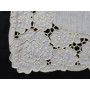 Elegante set 6 centrini puro lino Bellora ricamo a mano intaglio e punto pieno ecrù color