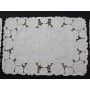 Elegante set 6 centrini puro lino Bellora ricamo a mano intaglio e punto pieno ecrù color