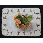 Elegante set 6 centrini puro lino Bellora ricamo a mano intaglio e punto pieno ecrù color