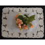 Elegante set 6 centrini puro lino Bellora ricamo a mano intaglio e punto pieno ecrù color